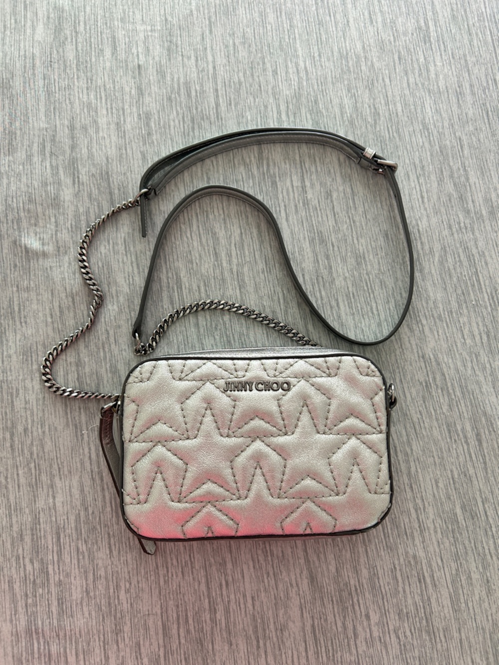Jimmy Choo Haya Star Metallic Napa Shoulder Bag - Picture 3 of 10